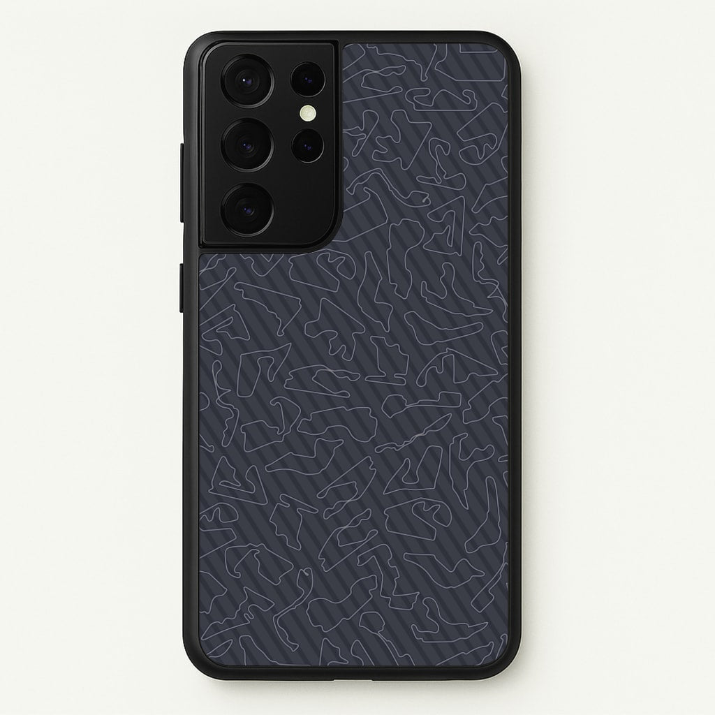 Track Outlines Gray  - F1 Phone Case for Galaxy S21 Ultra