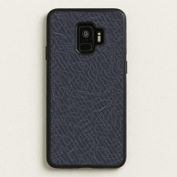 Track Outlines Gray  - F1 Phone Case for Galaxy S9