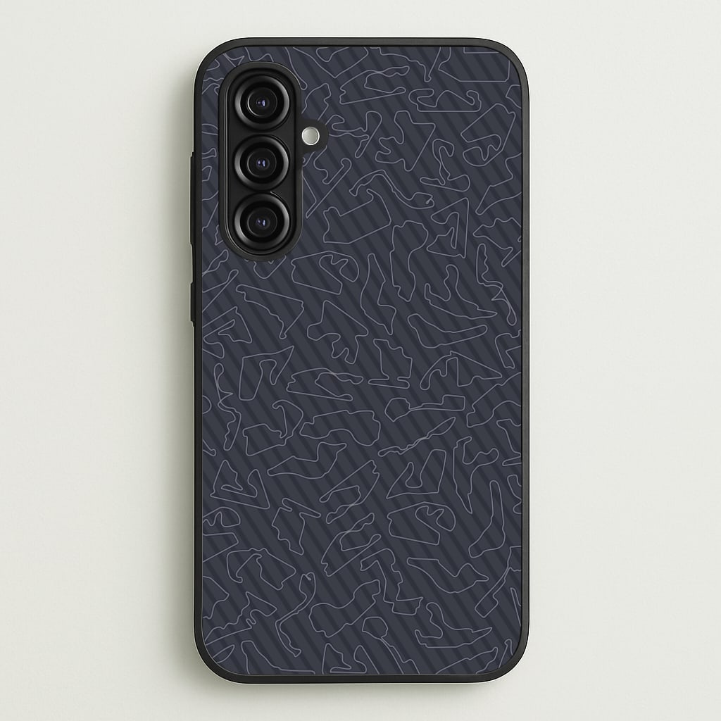 Track Outlines Gray  - F1 Phone Case for Galaxy A16