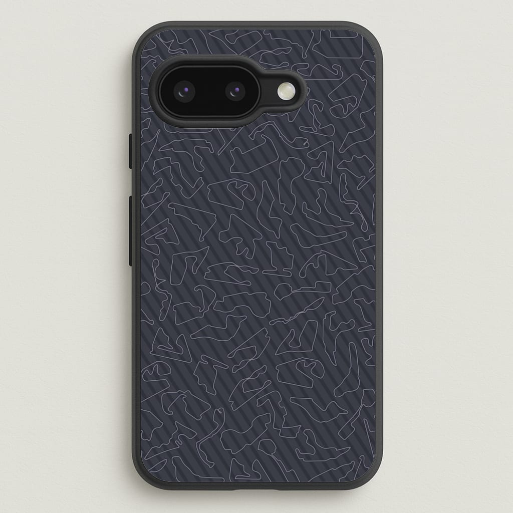Track Outlines Gray  - F1 Phone Case for Google Pixel 9a