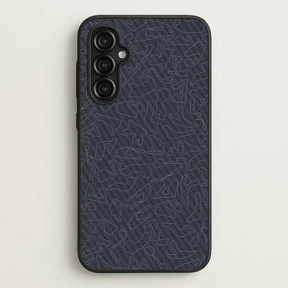 Track Outlines Gray  - F1 Phone Case for Galaxy A14