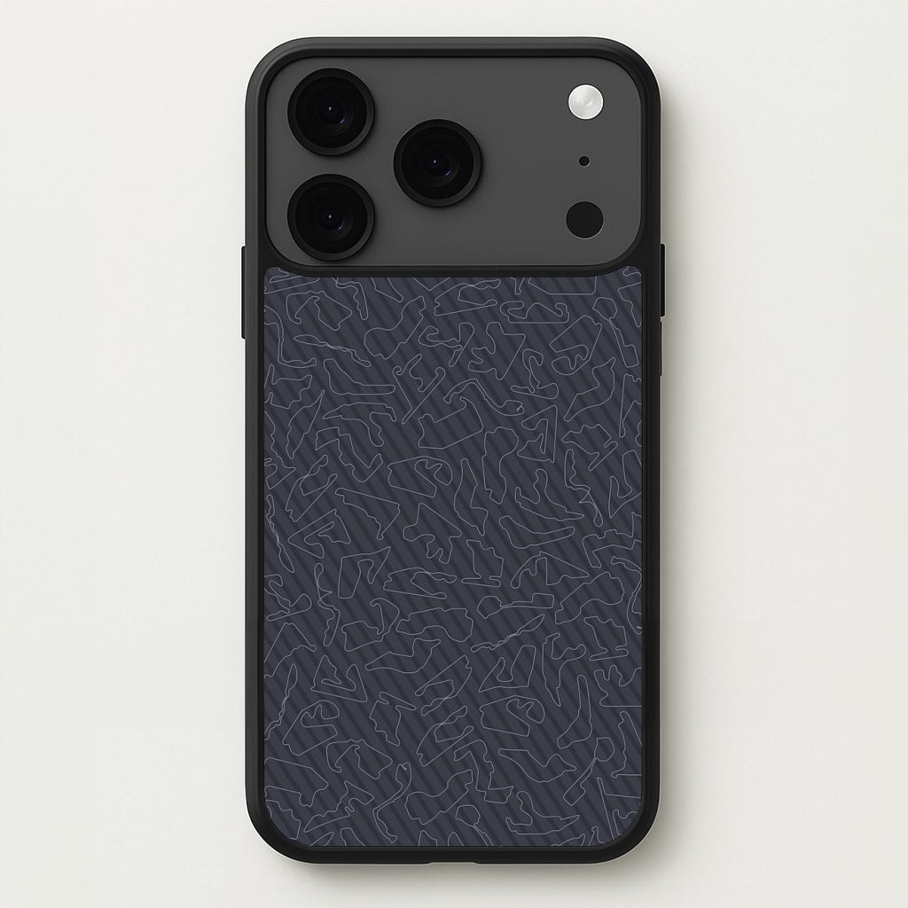Track Outlines Gray Phone Case
