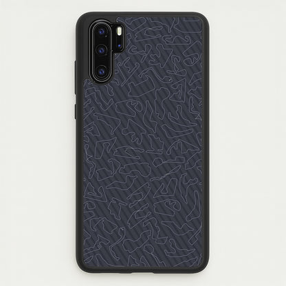 Track Outlines Gray  - F1 Phone Case for Huawei P30 Pro