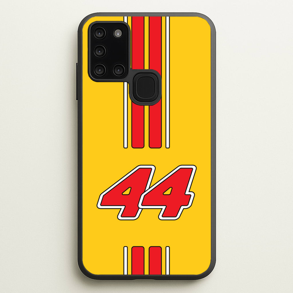 Retro Yellow And Red Hamilton  - F1 Phone Case for Galaxy A21s