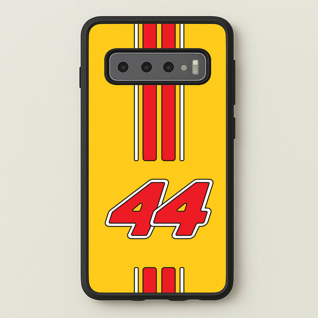 Retro Yellow And Red Hamilton  - F1 Phone Case for Galaxy S10