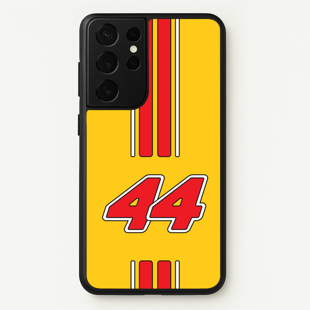 Retro Yellow And Red Hamilton  - F1 Phone Case for Galaxy S21 Ultra