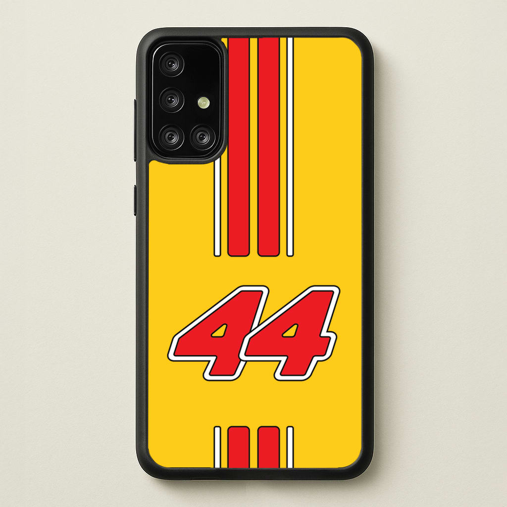 Retro Yellow And Red Hamilton  - F1 Phone Case for Galaxy A71
