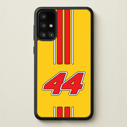 Retro Yellow And Red Hamilton  - F1 Phone Case for Galaxy A71