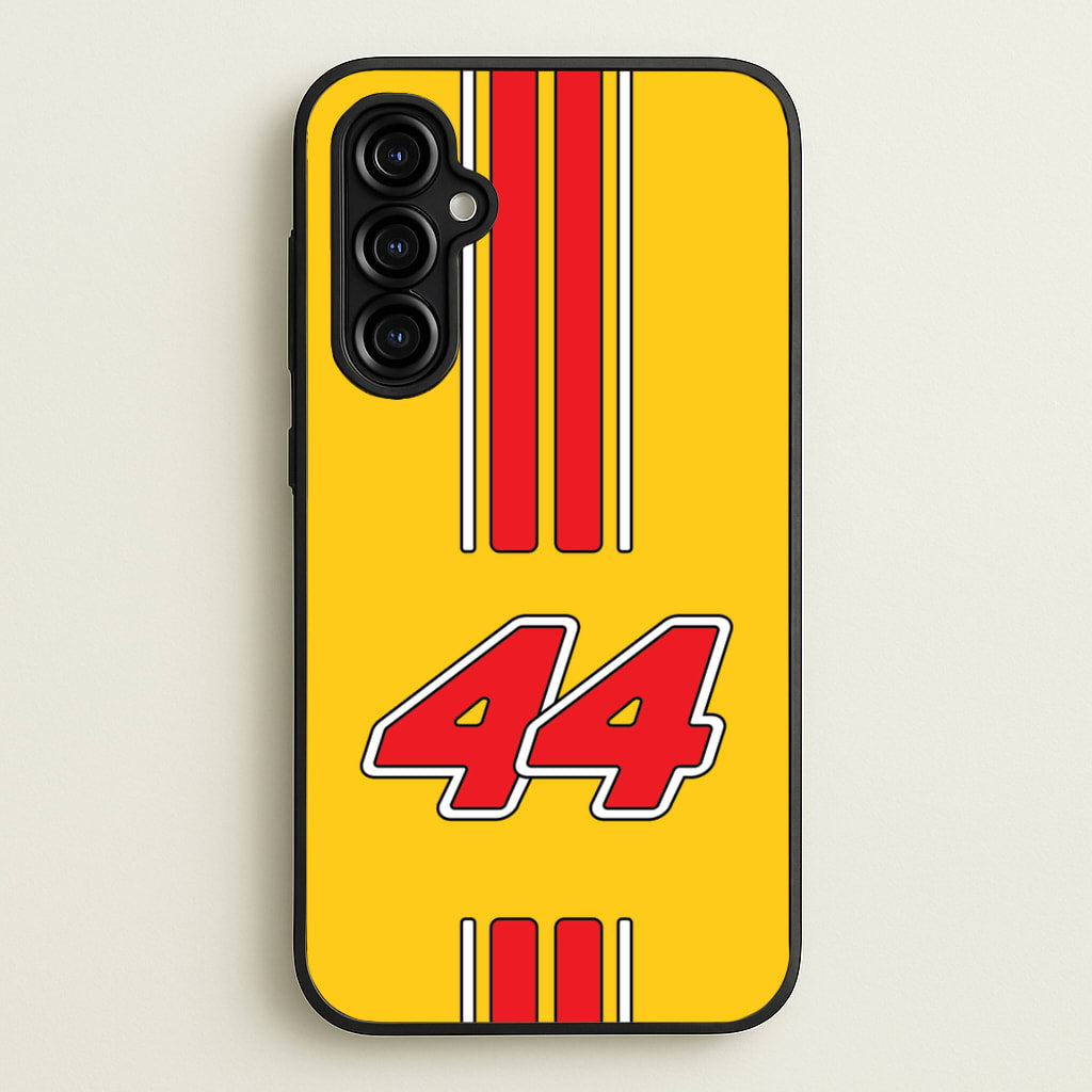 Retro Yellow And Red Hamilton  - F1 Phone Case for Galaxy A54
