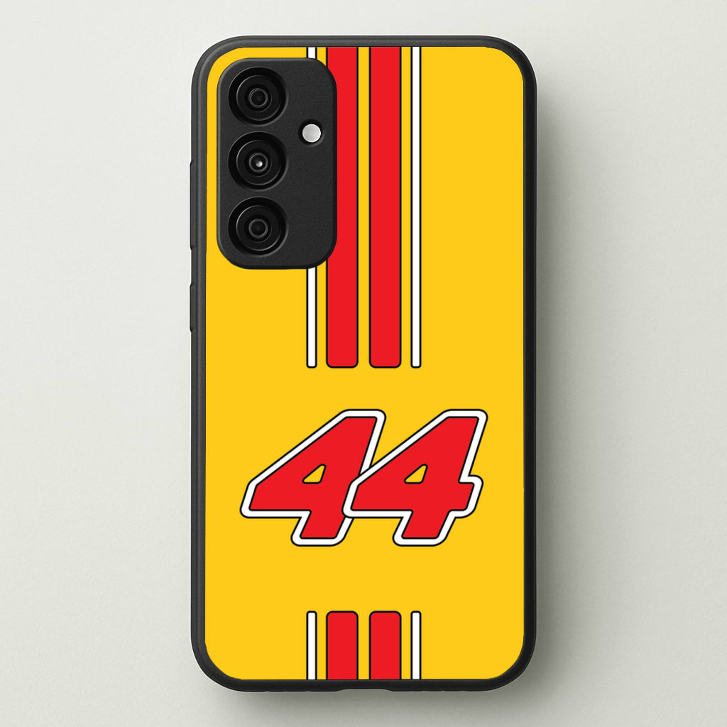 Retro Yellow And Red Hamilton  - F1 Phone Case for Galaxy A55