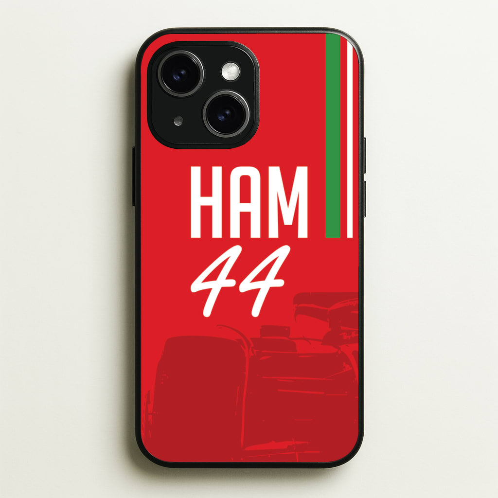 Dark Red Hamilton 44  - F1 Phone Case for iPhone 15 Plus