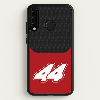Red And Gray 44  - F1 Phone Case for Huawei P30 Lite