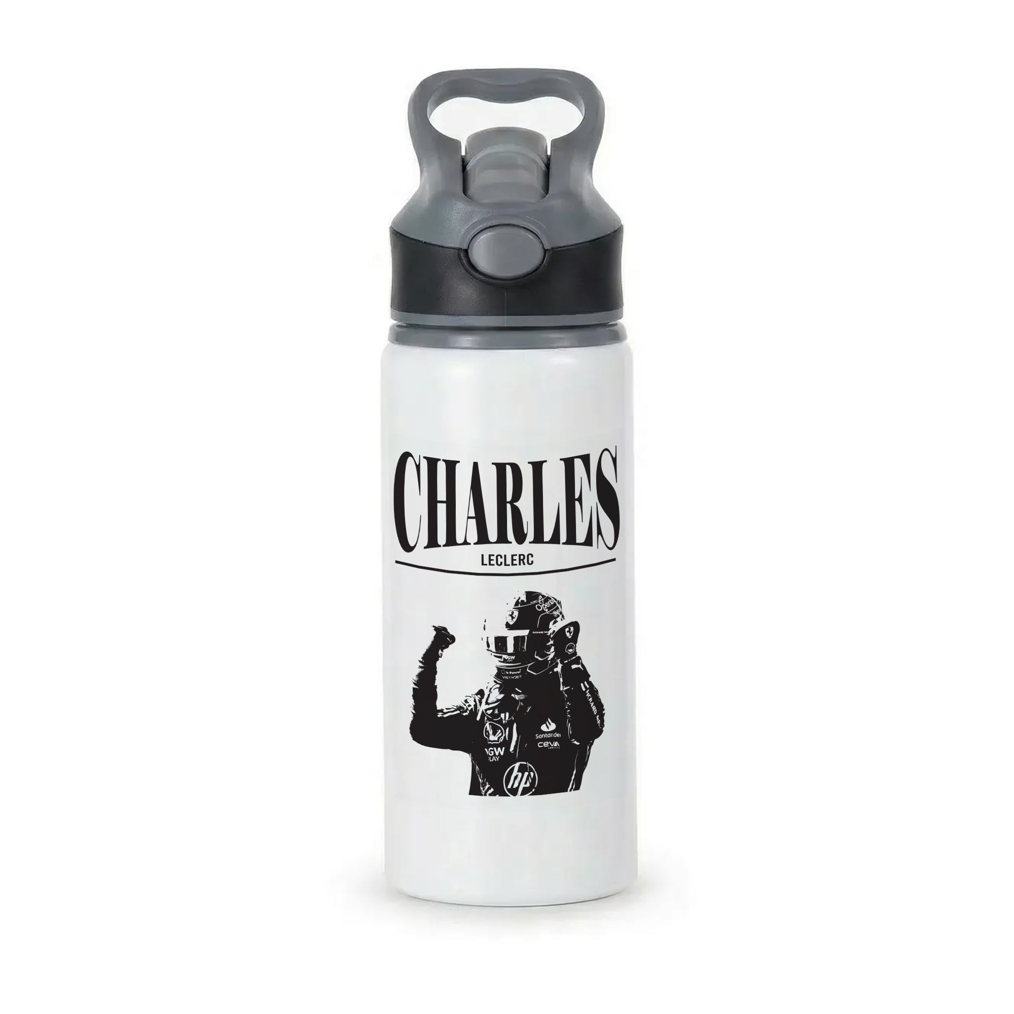 Charles Red And Gold Active Water Bottle - Black