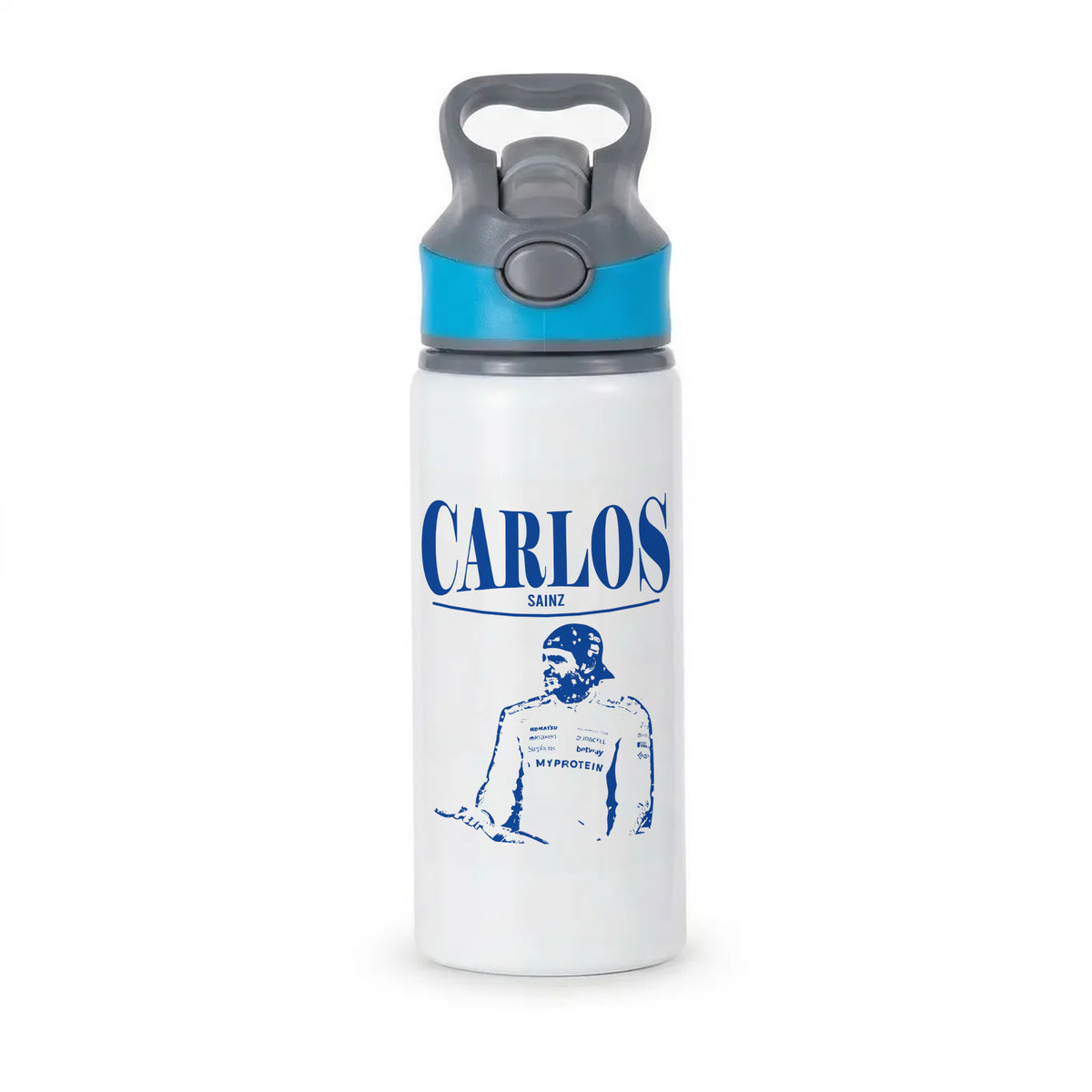 Carlos White And Blue Active Water Bottle