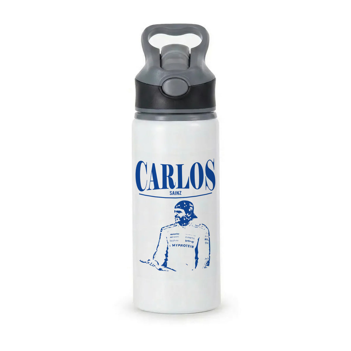 Carlos White And Blue Active Water Bottle