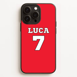 Red - Personalised Football  - Football Phone Case for iPhone 16 Pro Max