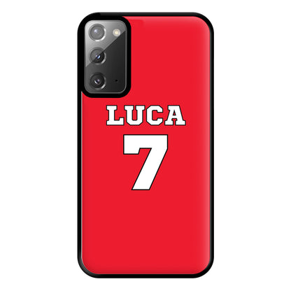 Red - Personalised Football Phone Case for Galaxy Note 20 Ultra