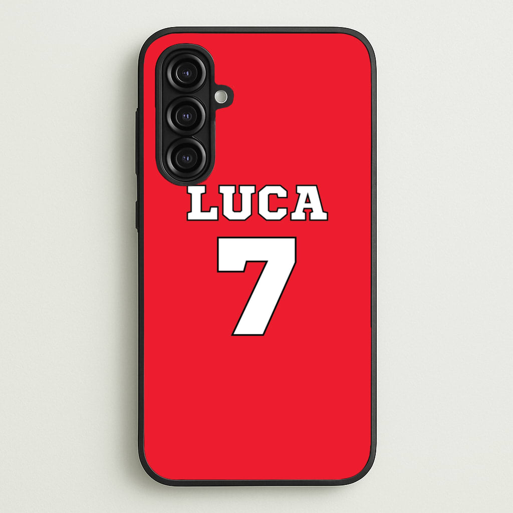 Red - Personalised Football  - Football Phone Case for Galaxy A16