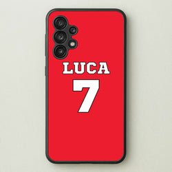 Red - Personalised Football  - Football Phone Case for Galaxy A13