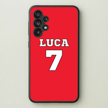 Red - Personalised Football  - Football Phone Case for Galaxy A13