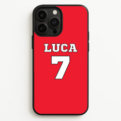 Red - Personalised Football  - Football Phone Case for iPhone 13 Pro Max