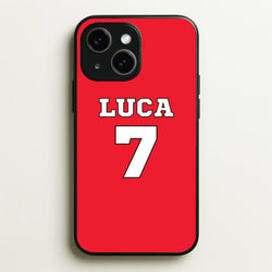 Red - Personalised Football  - Football Phone Case for iPhone 15