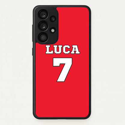 Red - Personalised Football  - Football Phone Case for Galaxy A53
