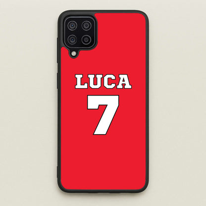 Red - Personalised Football  - Football Phone Case for Galaxy A12