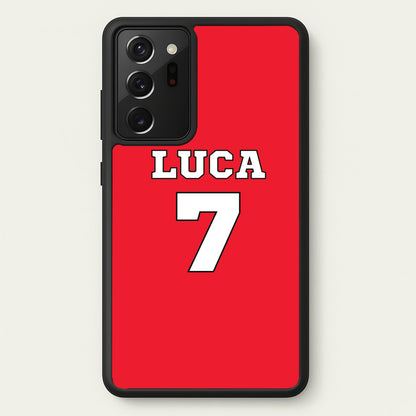 Red - Personalised Football  - Football Phone Case for Galaxy Note 20 Ultra
