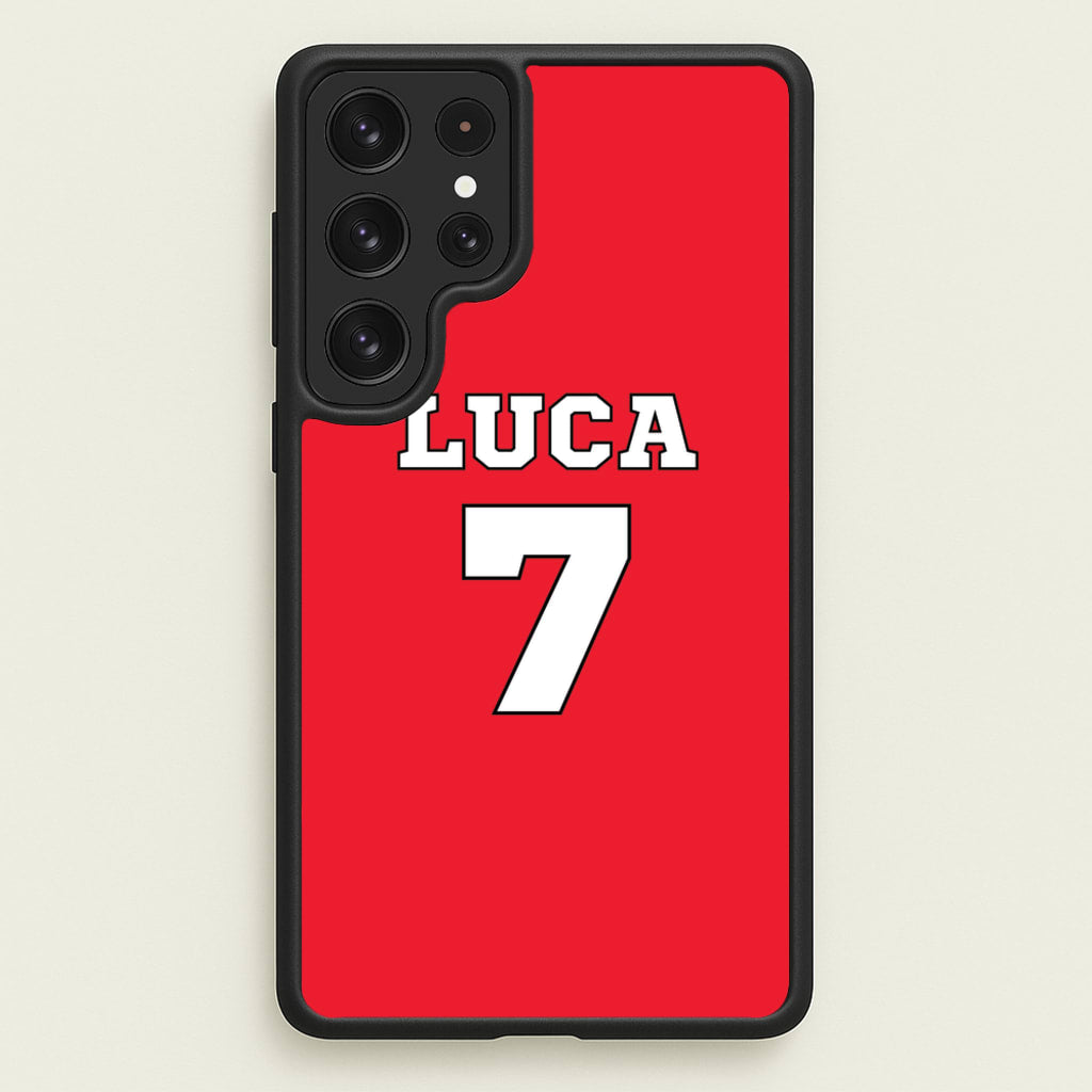 Red - Personalised Football  - Football Phone Case for Galaxy S23 Ultra