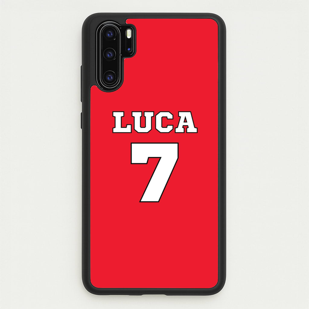 Red - Personalised Football  - Football Phone Case for Huawei P30 Pro