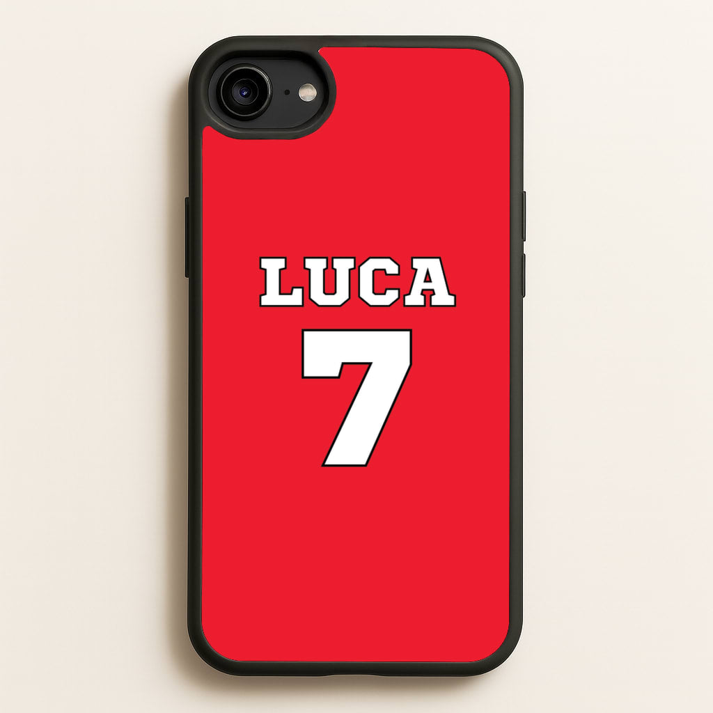 Red - Personalised Football  - Football Phone Case for iPhone 6 / 7 / 8 / SE