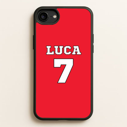 Red - Personalised Football  - Football Phone Case for iPhone 6 / 7 / 8 / SE