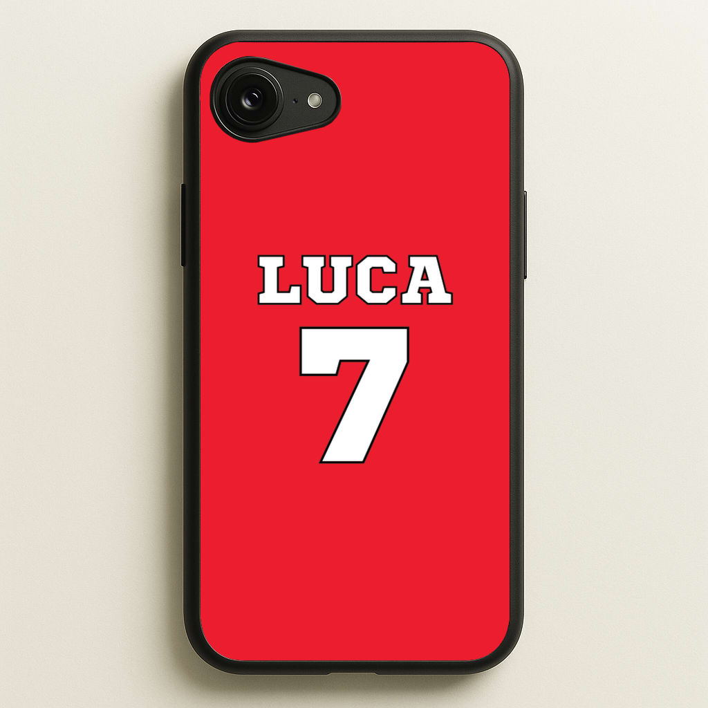 Red - Personalised Football  - Football Phone Case for iPhone 16e