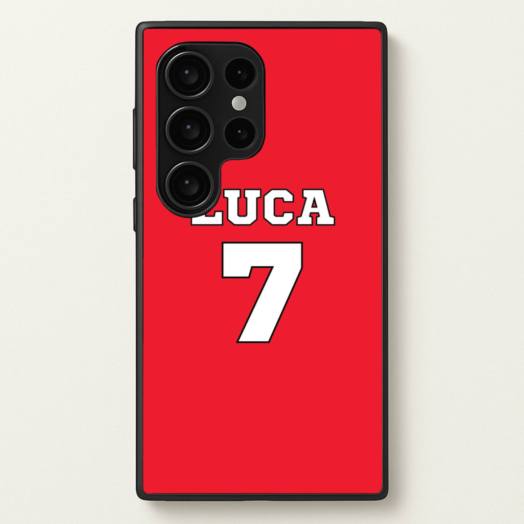 Red - Personalised Football  - Football Phone Case for Galaxy S24 Ultra