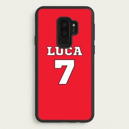 Red - Personalised Football  - Football Phone Case for Galaxy S9 Plus