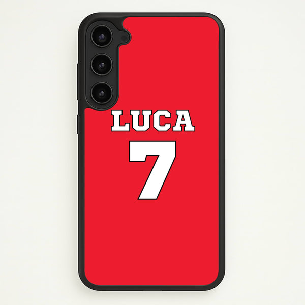 Red - Personalised Football  - Football Phone Case for Galaxy S23 Plus