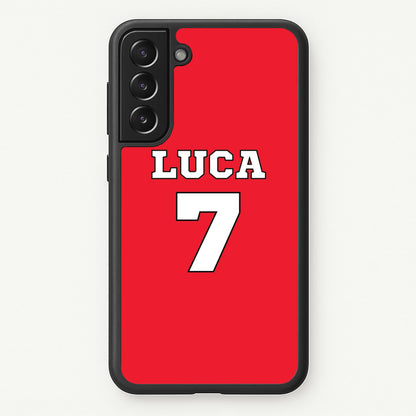 Red - Personalised Football  - Football Phone Case for Galaxy S21