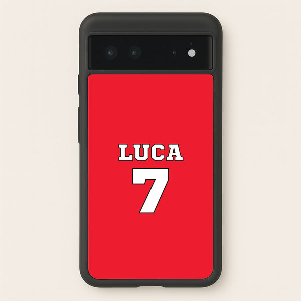 Red - Personalised Football  - Football Phone Case for Google Pixel 6