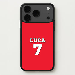 Red - Personalised Football Phone Case for iPhone 17 Pro
