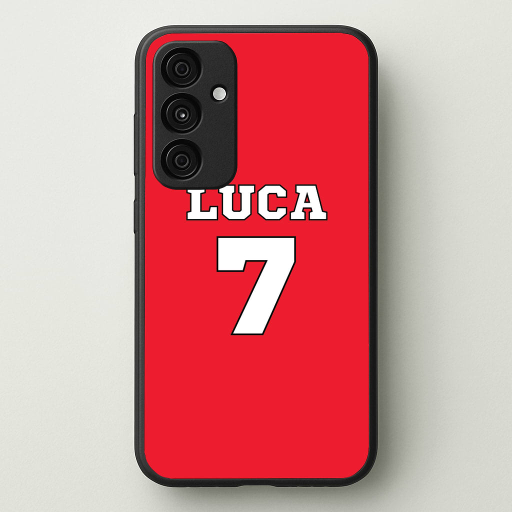 Red - Personalised Football  - Football Phone Case for Galaxy A55