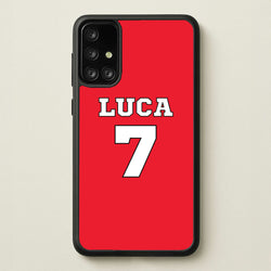 Red - Personalised Football  - Football Phone Case for Galaxy A71