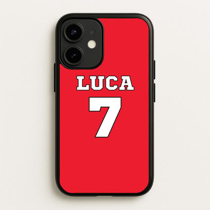 Red - Personalised Football  - Football Phone Case for iPhone 12 / 12 Pro