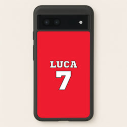 Red - Personalised Football  - Football Phone Case for Google Pixel 7a