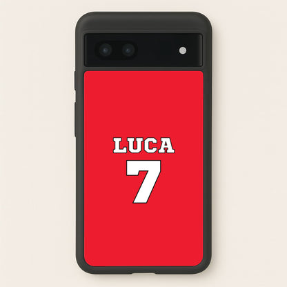 Red - Personalised Football  - Football Phone Case for Google Pixel 7a