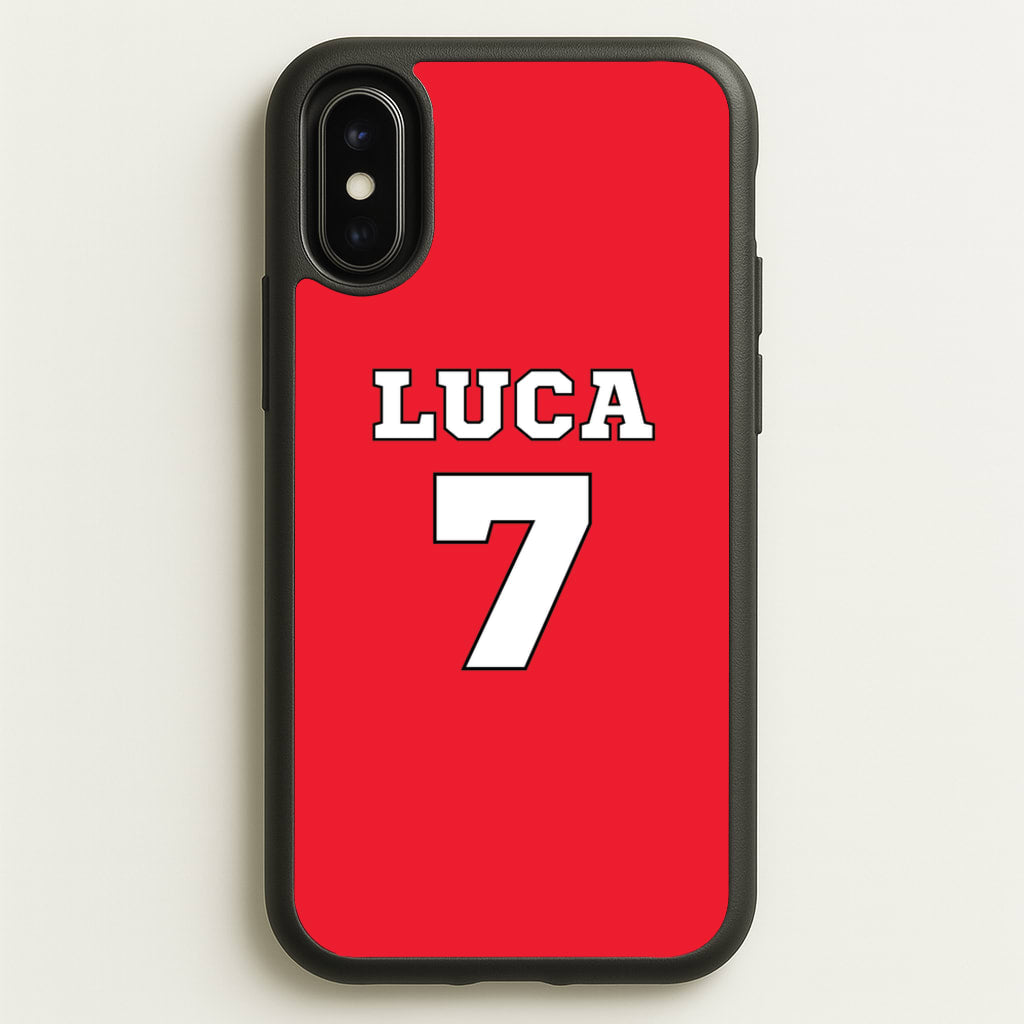 Red - Personalised Football  - Football Phone Case for iPhone X / XS