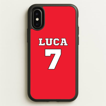 Red - Personalised Football  - Football Phone Case for iPhone X / XS