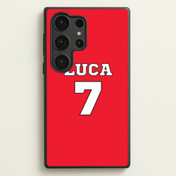 Red - Personalised Football  - Football Phone Case for Galaxy S25 Ultra