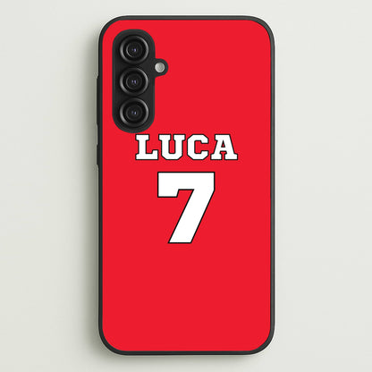 Red - Personalised Football  - Football Phone Case for Galaxy S23FE