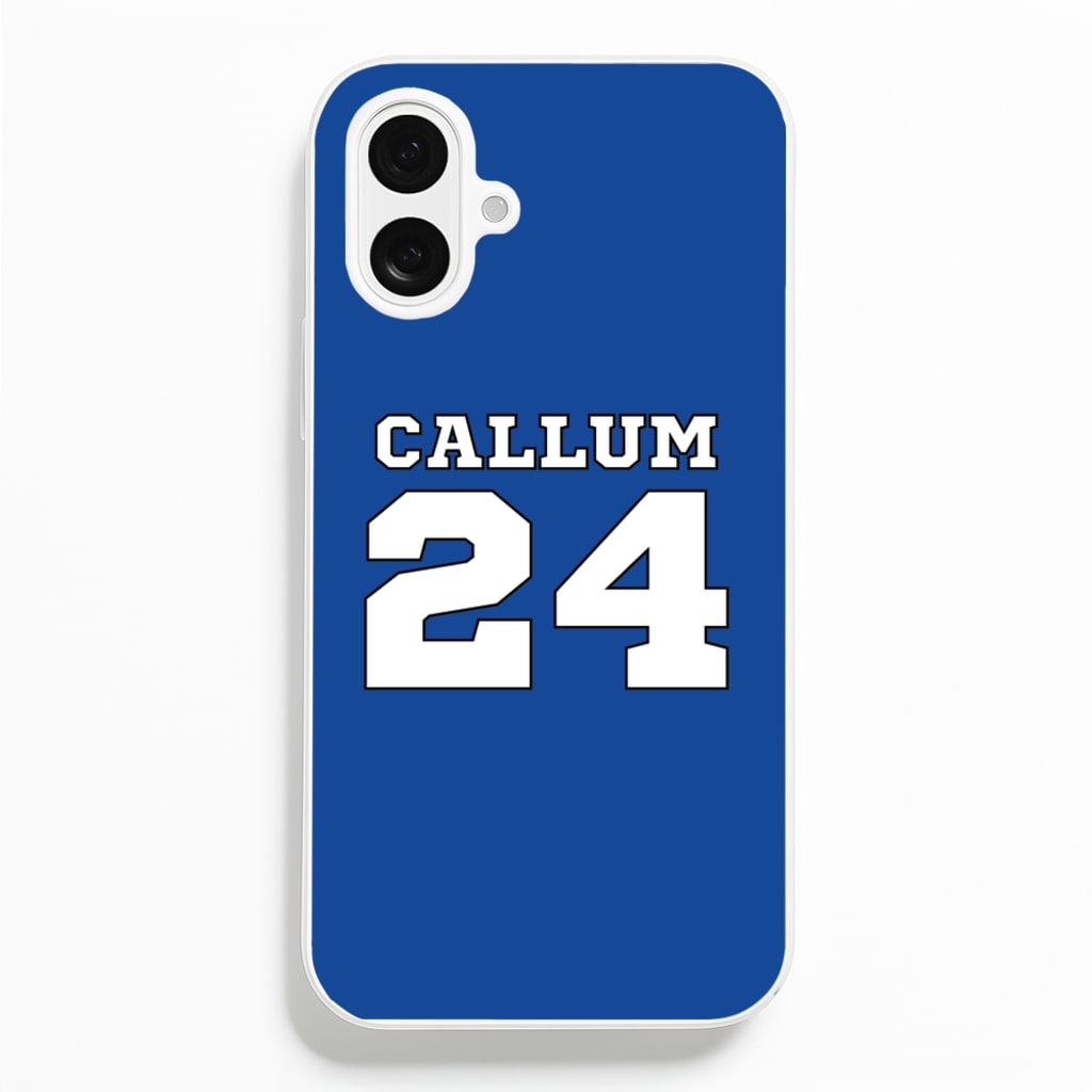 Dark Blue - Personalised Football  - Football Phone Case for iPhone 16 Plus